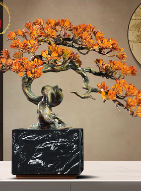 公司开业发财树摆件铜工艺品金松