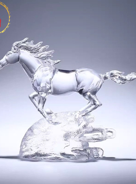 家居轻奢琉璃白马新年乔迁摆件