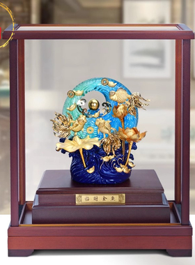 威弗列德金鱼招财新房乔迁新居礼物开业礼品金玉满堂连年有余摆件