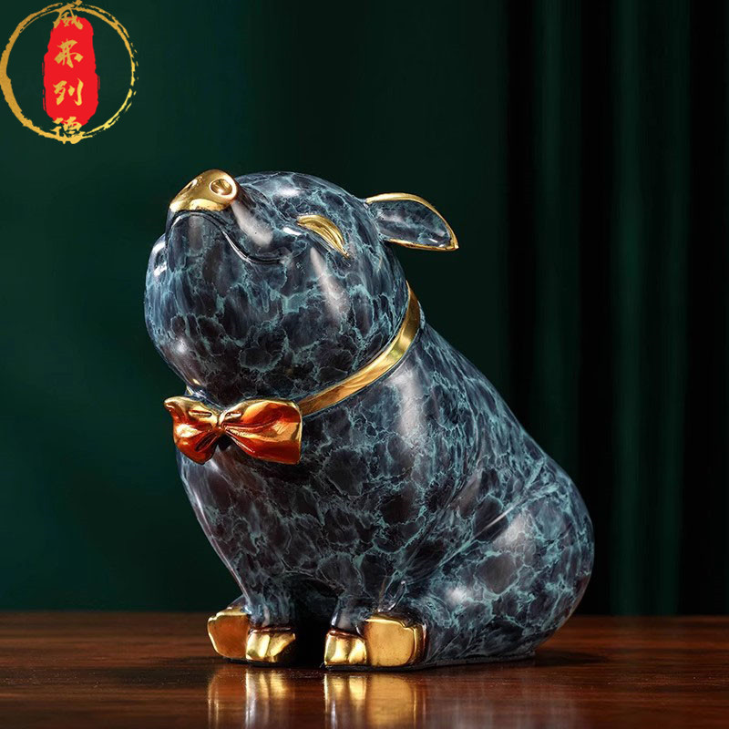 威弗列德吉祥圆满家居客厅酒柜玄关办公室装饰品礼物黄铜金猪摆件,家居饰品,桌面摆件,淘宝优惠券,粉丝福利购,淘宝优惠卷