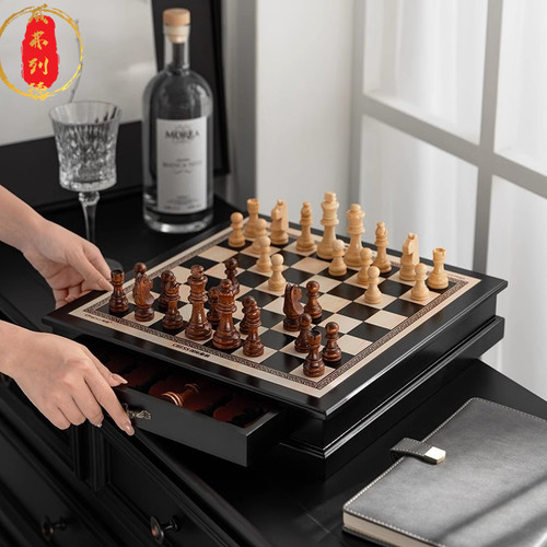 威弗列德实木国际象棋高档西洋棋比赛专用套装儿童抽屉款棋子棋盘