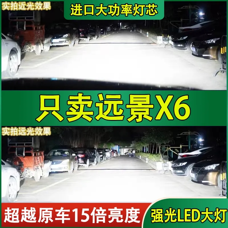 适用于18-21款吉利远景X6改装LED前大灯远光近光聚光汽车灯泡PR