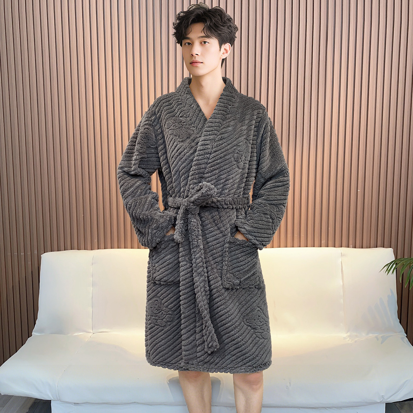 2025新款大码睡袍秋冬季男士加厚加绒浴袍情侣款保暖珊瑚绒晨袍,女士内衣/男士内衣/家居服,睡袍/浴袍,淘宝优惠券,粉丝福利购,淘宝优惠卷