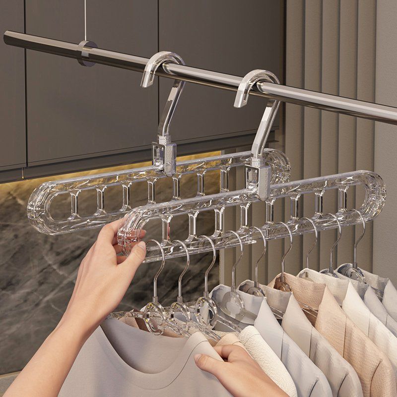 大学宿舍挂衣服神器多功能九孔衣架家用宿舍折叠衣服魔术晾衣架旋