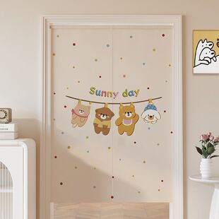 门帘隔断帘高级感轻奢风卡通门帘隔断帘卧室房间家用入户门半帘厨