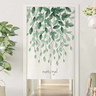 门帘隔断帘高级感轻奢风北欧绿植门帘家用厨房卧室半帘房间厕所遮