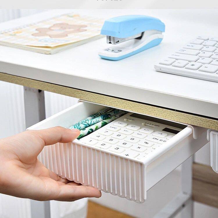 餐桌下收纳神器桌下抽屉盒收纳盒办公书桌收纳神器桌面文具好物桌