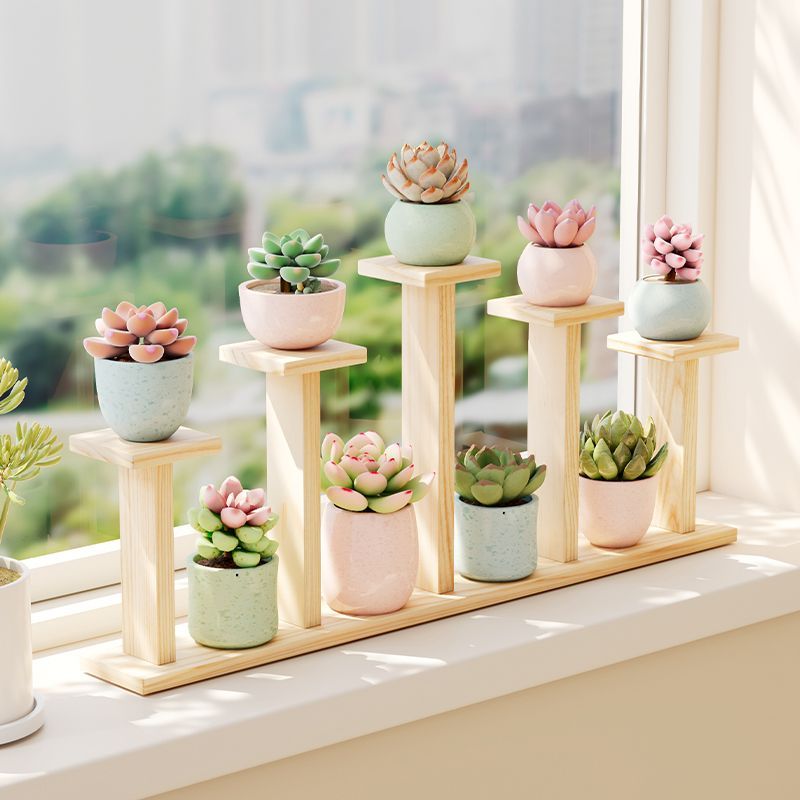 阳角展示架实木桌面花架