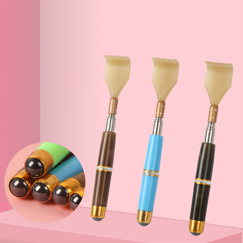 不锈钢伸缩痒痒挠老头乐不求人磁珠按摩抓痒器三节四节伸缩抓背耙