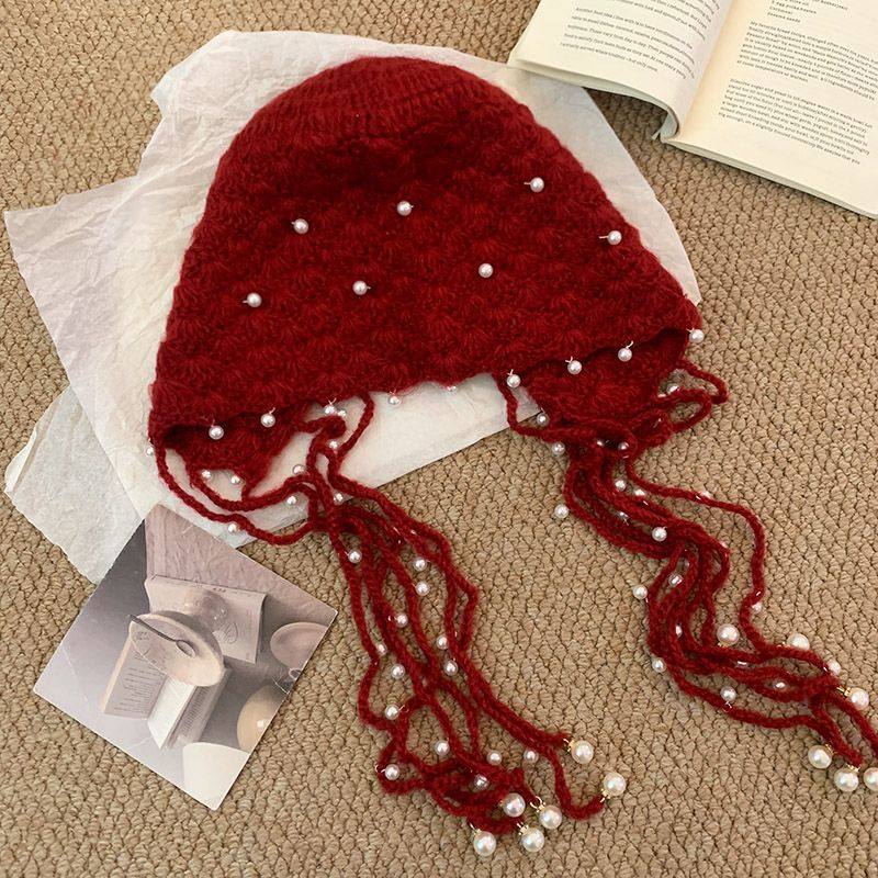 女款流苏帽子秋冬珍珠镂空手工针织流苏帽女民族毛线帽保暖包头帽,玩具/童车/益智/积木/模型,手工串珠/穿珠/首饰编织,淘宝优惠券,粉丝福利购,淘宝优惠卷