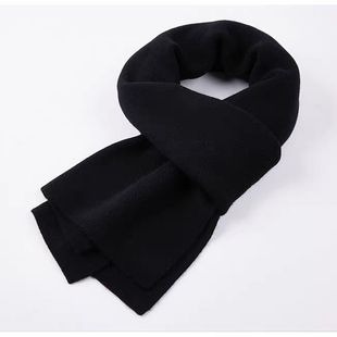 纯黑色高级感围巾时尚黑色围巾女冬季高级感秋冬秋季纯色围脖韩系