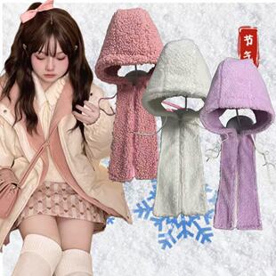 羽绒服假帽子领连帽羊羔绒帽子可拆卸男女通用假领百搭防脏保暖大