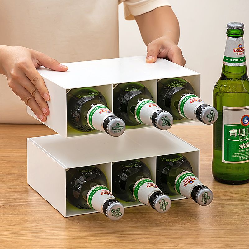 分酒器收纳盒厨房冰箱家用啤酒饮料收纳盒创意简约格子架可乐杯罐