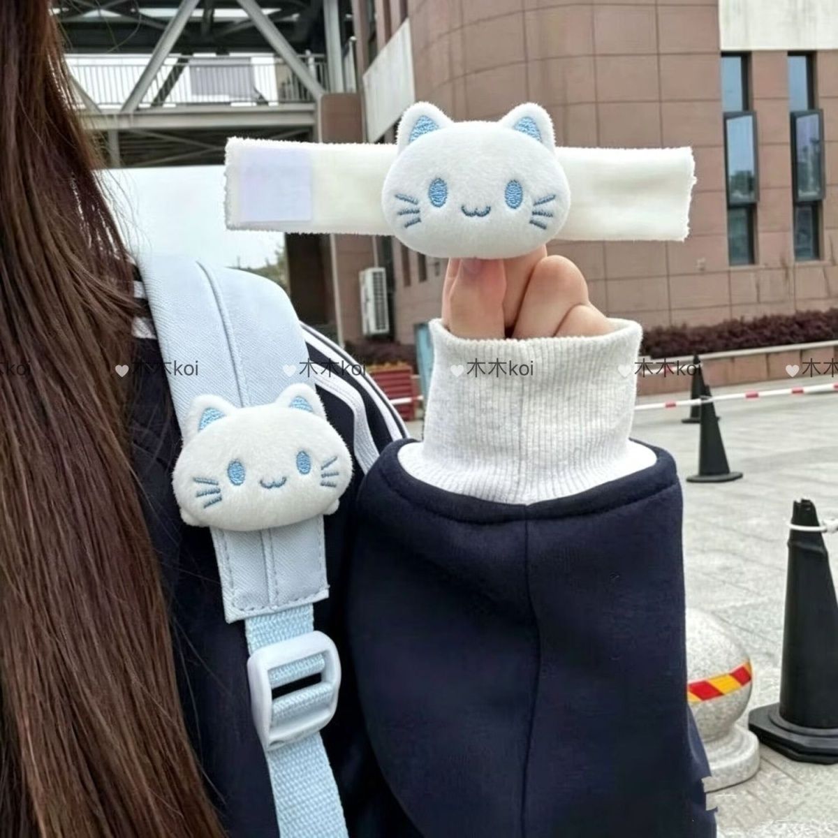 书包肩带玩偶绑带可爱蓝