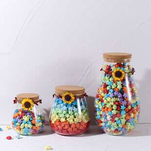 星星纸和玻璃瓶幸运星星折纸手工diy许愿瓶子漂流成品玻璃瓶木塞