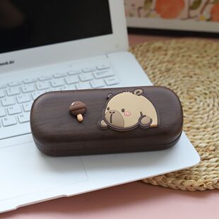 眼镜盒女生高颜值卡皮巴拉可爱框架近视眼镜盒学生便携防压防摔仿