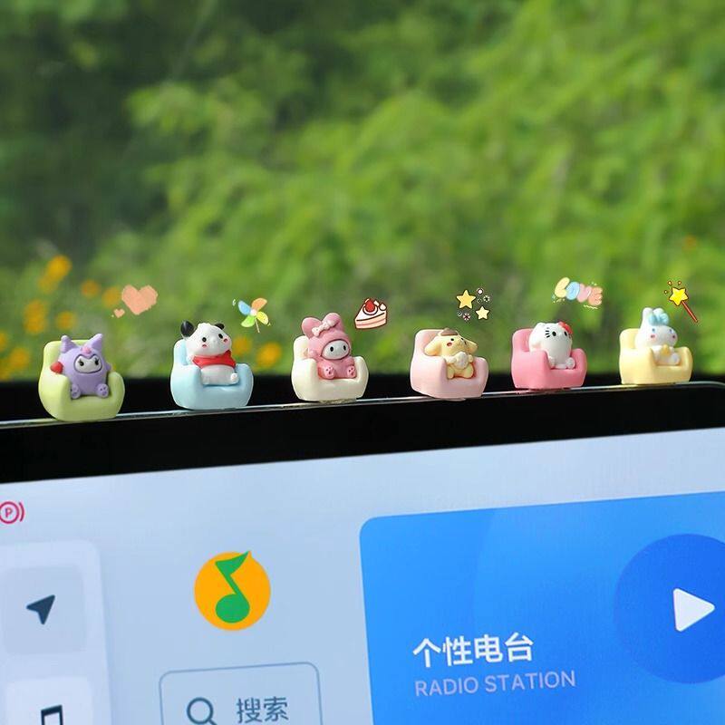 电动车装饰小摆件新款汽车沙发公仔车内饰品女生车载中控台显示器