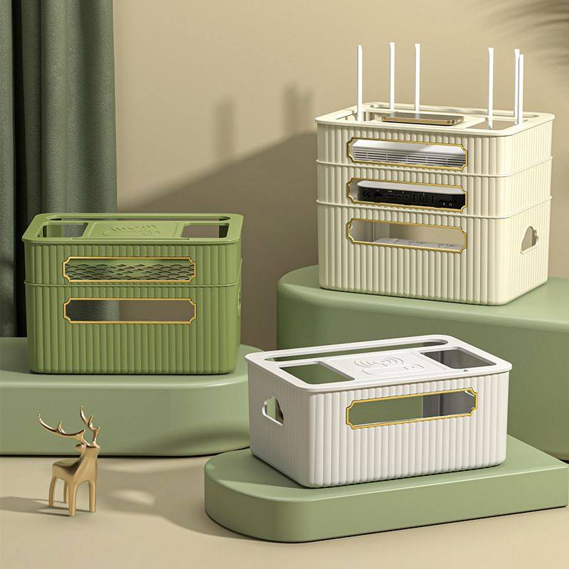 无线网收纳盒wifi路由器收纳盒电视机顶盒置物架插座电线整理神器