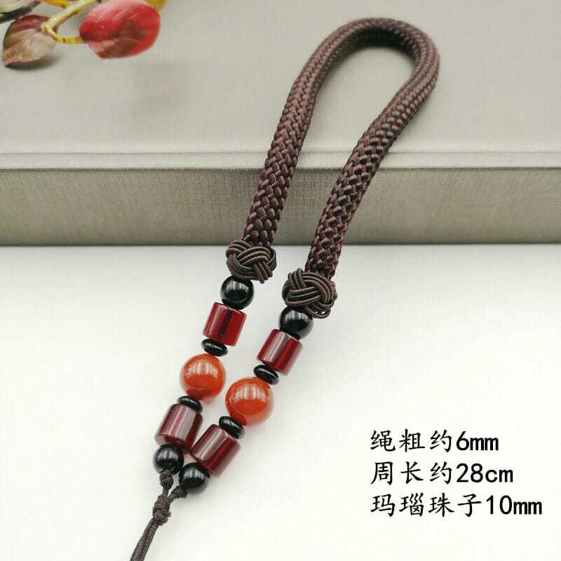 新中式手机链中国结配件粗款手把件绳带菠萝结弹弓手机文玩挂件绳