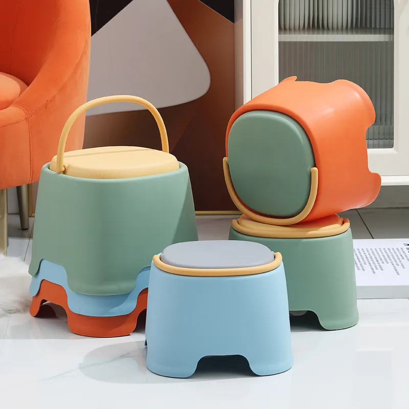 梳妆台专用凳子塑料茶几凳子可手提浴室板凳家用儿童餐椅加厚厕所
