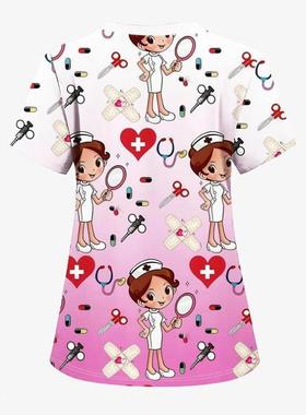 Women's Faion Short Sleeve V Neck T Shirt Frosted Top