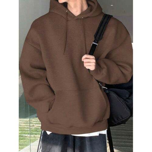 U 48096 Fleece solid hoodie 加绒纯色连帽衫
