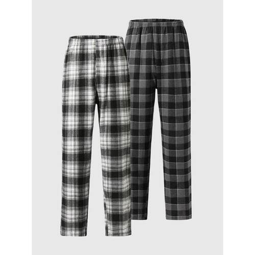 U 53856 Flannel Men's Casual Straight Leg Pants 法兰绒直筒长