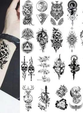 Black Rose Temporary Tattoo icker Flower Feather Elephant