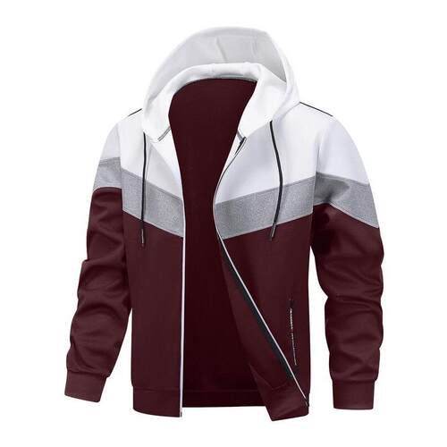 K 82513 Men's Color Block Hooded Sweatshirt 拼色连帽卫衣