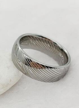 n's Damascus Ring Tungsten Faion Jewelry Unique钨丝戒指