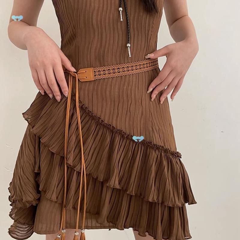 1pc Bohemian Braided Belt for women Ethnic Boho Woven Waist