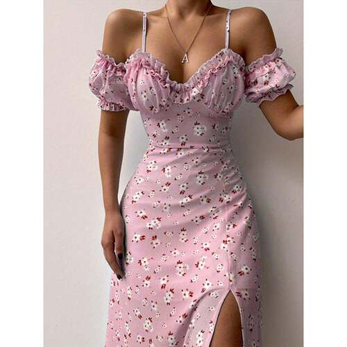 M 12121 Floral French Slip Dress 碎花吊带连衣裙