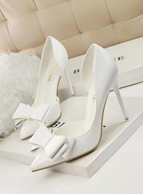 跨境Women's Elegant Bowknot Decor iletto Heels Faion