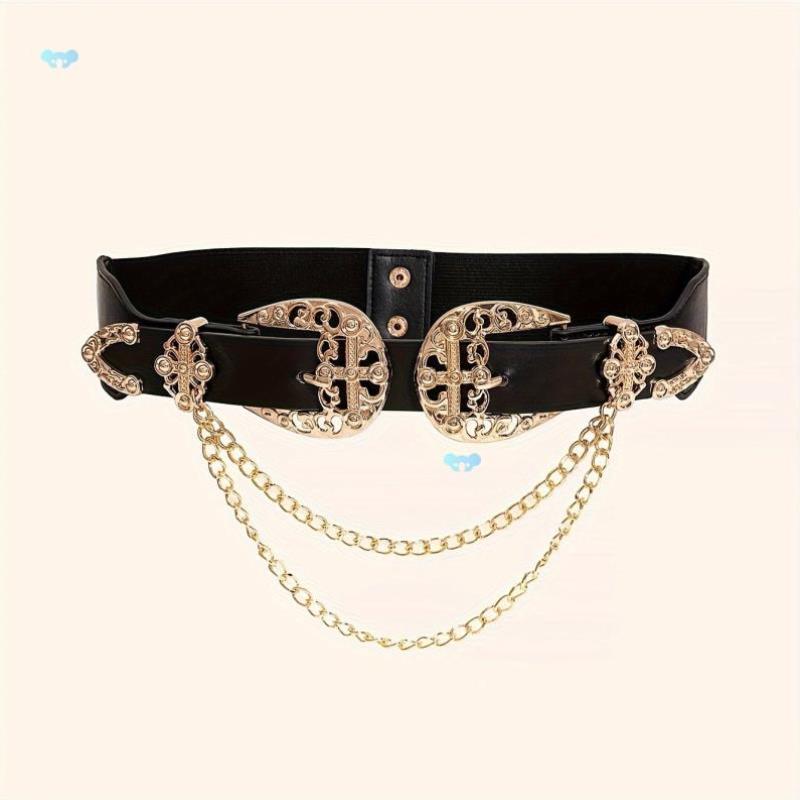 1pcs Punk Chain Tassel Belt Faionable Hollow Double跨境