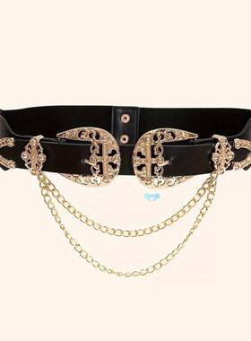 1pcs Punk Chain Tassel Belt Faionable Hollow Double跨境