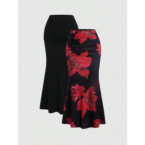I 37340 Printed Pleated A-line Midi Dress 全印花百褶 A 字裙