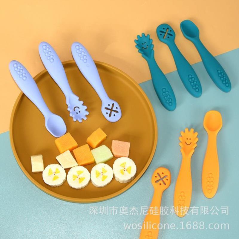 Q 779 3PCS Silicone Spoon Fork For Utensils Set