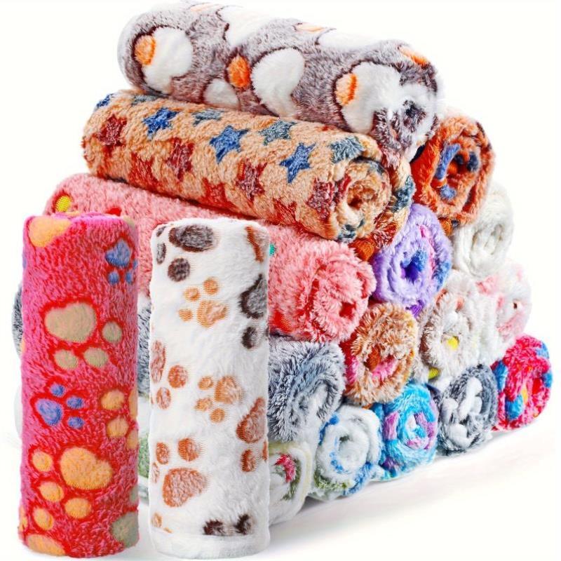 18 pcs Fleece Pet Blanket Soft Warm Sleep Mat Fluffy Cute