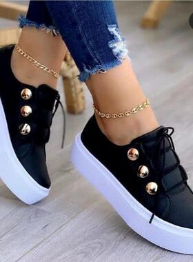 Womens big plus size black Flats Sneakers Women Shoes ladies