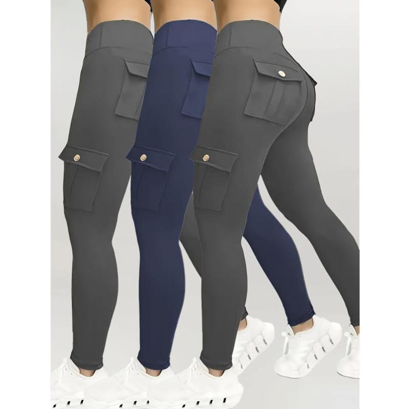 ⑦E 309 3pcs Women's High Waisted Yoga Tights wh