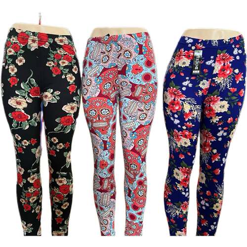M 88755 Floral Print Milk Silk Leggings 花朵印花打底裤