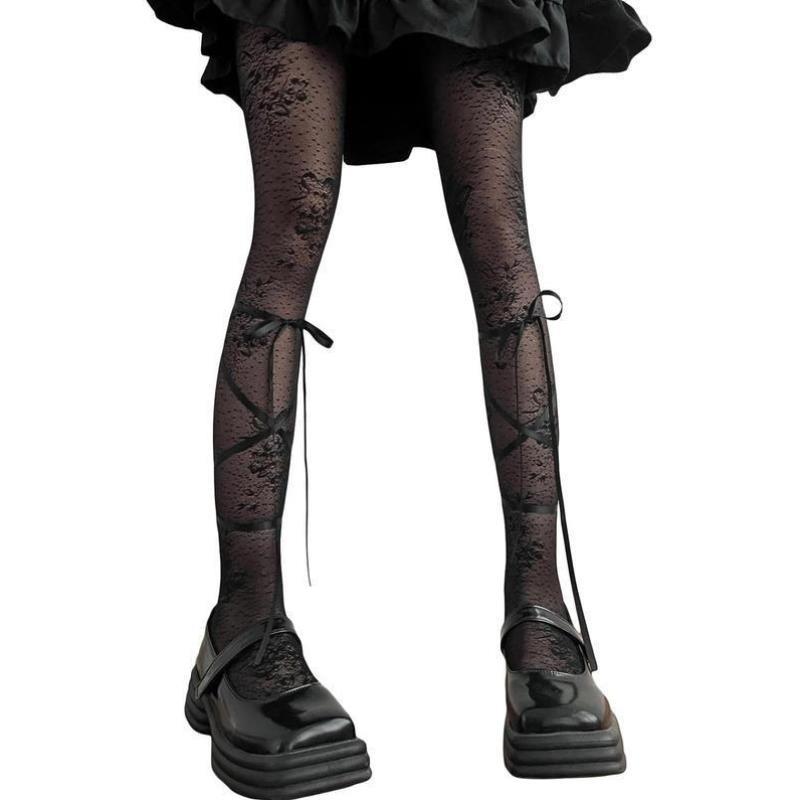 Women's Lola Patterned Tights Kawaii Bowtie Finet