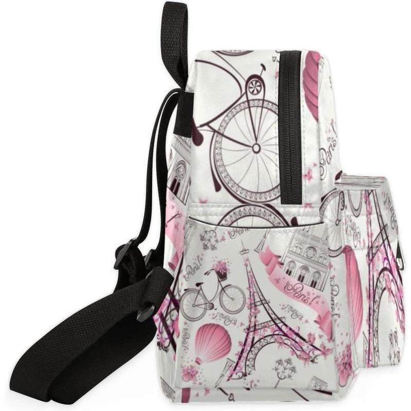 Flower Paris Mini Backpack Purse for Women Eiffel Tower