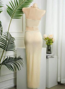 M 396 L 83970跨境外贸代发夏季泳池派对白色沙滩罩衫配金色海星