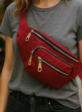 款Faion Nylon Bum Bag wh Front Pocket and Adjustable