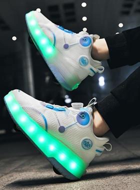 Youngsters' led Light Up Roller Skates Whe Blue Flame跨境
