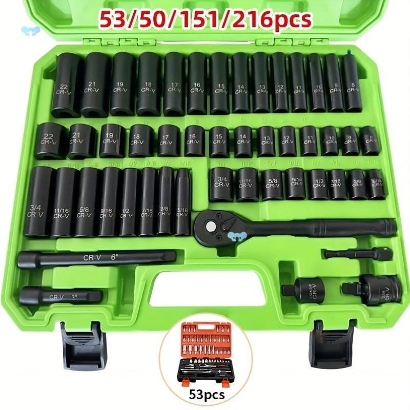 216/151/53/50pcs set Of 3/8 drive Impact Sleeve K 50跨境