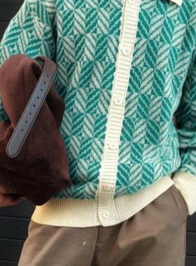 跨境n's Autumn Winter reet yle Loose F Polo Collar