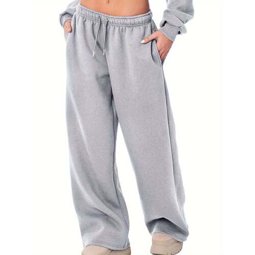 O 93676 Elastic high waist jogger pants 松紧腰阔腿卫裤