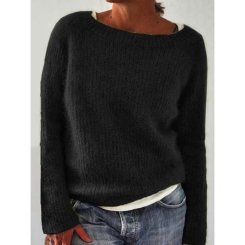 Z 48531 Women's Solid Color Sweater 纯色毛衣